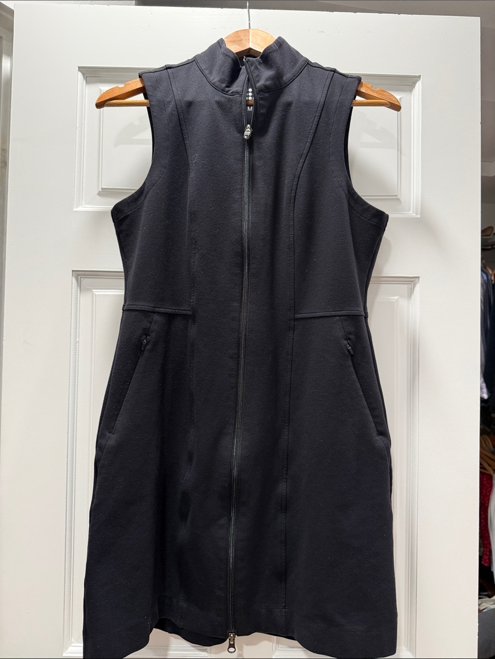Title Nine Black Sleeveless Zip-Up Dress